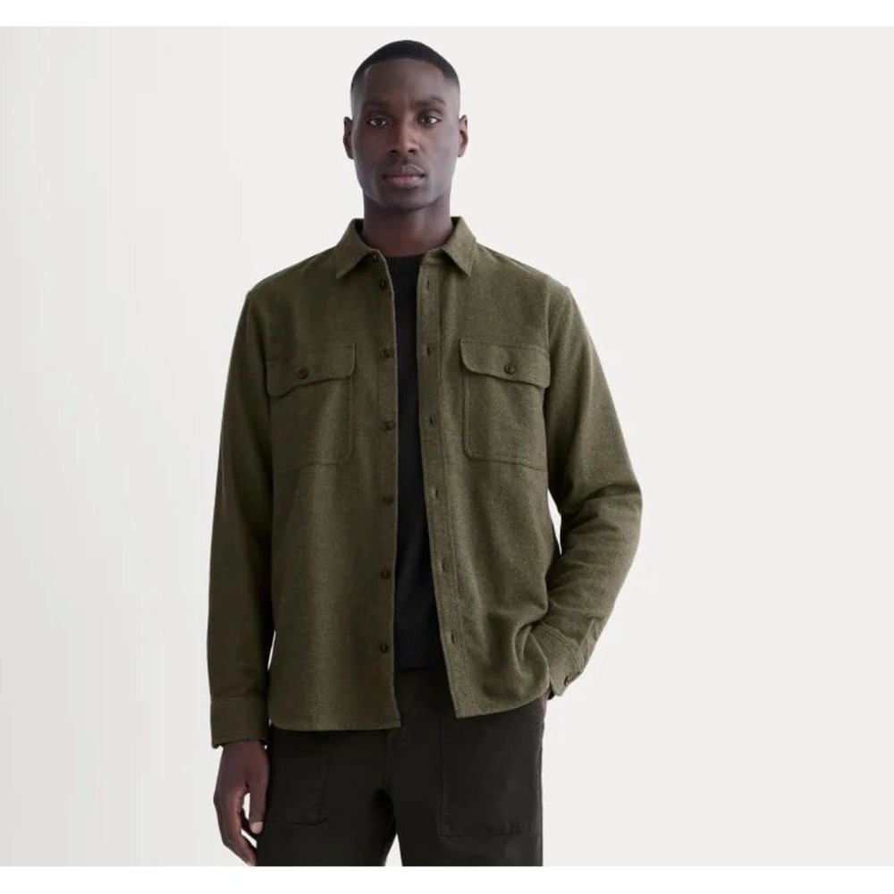 NWT Everlane The Heavyweight Overshirt Heathered Green Size XL Outdoor Fall Cozy